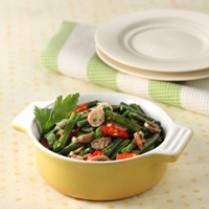 Cara membuat Kacang Panjang Tumis Cumi Asin - Resep Masakan Rumahan