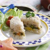 Cara membuat Nasi Tim Udang Telur - Resep Masakan Rumahan