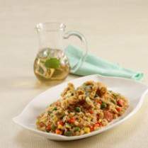 Cara membuat Barbeque Crisp Chicken Fried Rice - Resep Masakan Rumahan