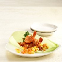 Cara membuat Baked Prawn With Corn Salsa Sauce - Resep Masakan Rumahan