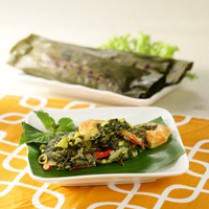 Cara membuat Pepes Udang Daun Singkong - Resep Masakan Rumahan
