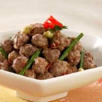 Cara membuat Bola Daging Tumis Bunga Bawang - Resep Masakan Rumahan