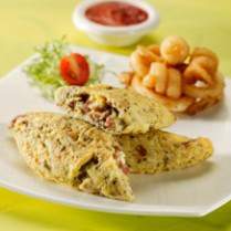 Cara membuat Smoked Beef & Cheese Omellet - Resep Masakan Rumahan