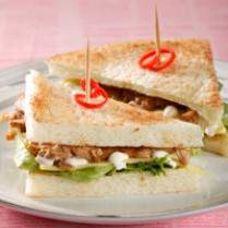 Cara membuat Sandwich Bakar Ayam Teriyaki - Resep Masakan Rumahan