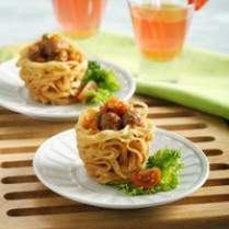 Cara membuat Fetucini Krispi Bola Daging - Resep Masakan Rumahan