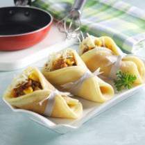 Cara membuat Pancake Cone Daging - Resep Masakan Rumahan