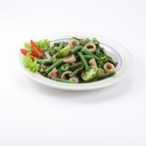 Cara membuat Kacang Panjang Tumis Cumi Asin - Resep Masakan Rumahan