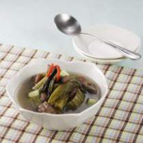 Cara membuat Sup Sawi Asin Kacang Merah - Resep Masakan Rumahan