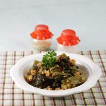 Cara membuat Sawi Asin Tumis Cabai Kering - Resep Masakan Rumahan
