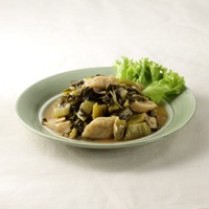 Cara membuat Sawi Asin Tumis Otak-Otak - Resep Masakan Rumahan