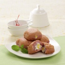 Cara membuat Donat Ubi Ungu Vla Jagung - Resep Masakan Rumahan