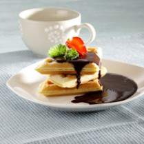 Cara membuat Wafel Kacang Saus Cokelat - Resep Masakan Rumahan