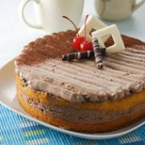 Cara membuat Cake Jeruk Lapis Cokelat - Resep Masakan Rumahan