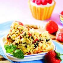 Cara membuat Kue Potong Stroberi Tabur Rice Crispy - Resep Masakan Rumahan