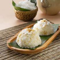 Cara membuat Ketan Urap Bubuk Kedelai - Resep Masakan Rumahan