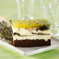 Cara membuat Puding Cake Marmer Markisa - Resep Masakan Rumahan