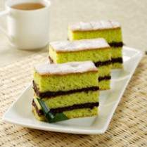 Cara membuat Cake Pandan Cokelat Kelapa - Resep Masakan Rumahan