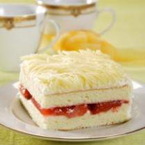 Cara membuat CAKE KEJU LAPIS STROBERI - Resep Masakan Rumahan