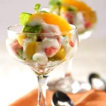Cara membuat SALAD BUAH SAUS SUSU KEDELAI - Resep Masakan Rumahan