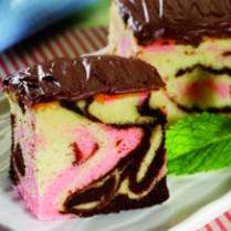 Cara membuat RAINBOW CAKE WITH CHOCO TOPPING - Resep Masakan Rumahan