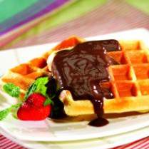 Cara membuat WAFEL SAUS COKELAT ALMON - Resep Masakan Rumahan