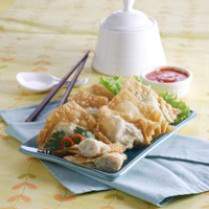 Cara membuat PANGSIT GORENG DAUN KETUMBAR - Resep Masakan Rumahan