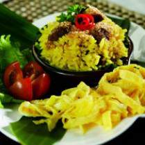 Cara membuat NASI KUNING SERUNDANG DAGING - Resep Masakan Rumahan