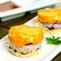 Cara membuat LAYERED SUSHI WITH MELTED CHEESE - Resep Masakan Rumahan