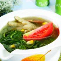 Cara membuat SUP BAYAM JAGUNG MANIS KAKI AYAM - Resep Masakan Rumahan