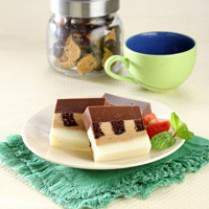 Cara membuat PUDING CAKE LAPIS COKELAT KOPI - Resep Masakan Rumahan