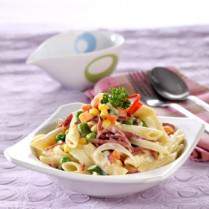 Cara membuat PENNE WITH CREAMY VEGETABLE - Resep Masakan Rumahan