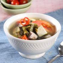 Cara membuat SAWI ASIN KUAH BAKAR - Resep Masakan Rumahan