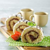 Cara membuat CHOCO AND CHEESE ROLL CAKE - Resep Masakan Rumahan
