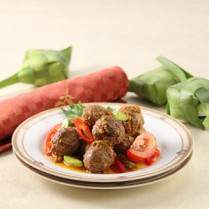 Cara membuat BOLA DAGING BUMBU KARI - Resep Masakan Rumahan
