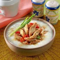 Cara membuat Bubur Ayam Otak-Otak Goreng - Resep Masakan Rumahan