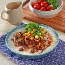 Cara membuat Bubur Ayam Steak Bakar - Resep Masakan Rumahan
