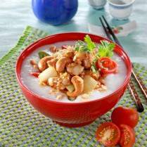 Cara membuat Bubur Ayam Kungpao - Resep Masakan Rumahan