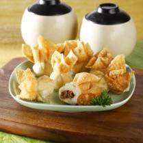 Cara membuat Pangsit Ketan Isi Daging Pedas - Resep Masakan Rumahan