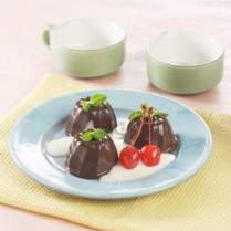 Cara membuat Puding Cokelat Saus Vanila - Resep Masakan Rumahan