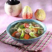 Cara membuat Sup Bakso Tongcai - Resep Masakan Rumahan