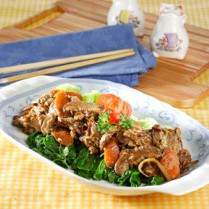 Cara membuat Kailan Siram Daging Sechuan - Resep Masakan Rumahan