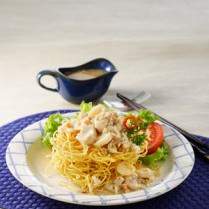 Cara membuat Mi Siram Udang Kuah Kental - Resep Masakan Rumahan