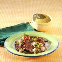 Cara membuat Dendeng Paru Cabai Hijau - Resep Masakan Rumahan