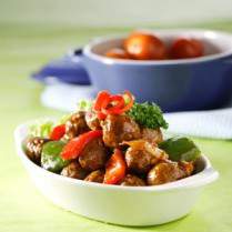 Cara membuat Bola Daging Masak Paprika - Resep Masakan Rumahan