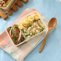 Cara membuat Butter Ricewith Beef Teriyaki And Egg Roll - Resep Masakan Rumahan