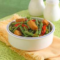 Cara membuat Tumis Kacang Panjang Tahu Kulit - Resep Masakan Rumahan