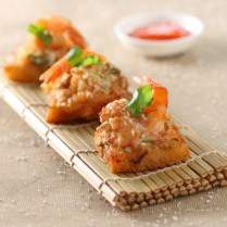 Cara membuat Roti Goreng Udang Tabur Wijen - Resep Masakan Rumahan